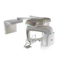 Vatech PaX-i pano plus cephalometric angled front promotional view showing the complete dual-module configuration